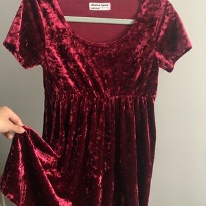American Apparel suade red velvet dress